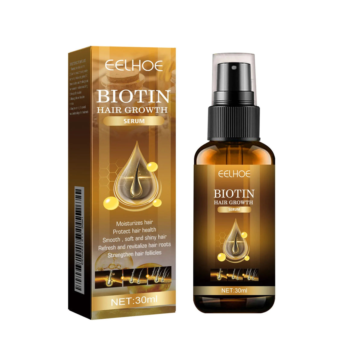 Hair Nourishing Biotin Scalp Spray bottle for supporting scalp health, hydrating hair roots, and daily styling prep.