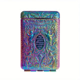 Hand-carved metal cigarette case with vintage look for storing cigarettes neatly in a bag, pocket, or travel pouch.