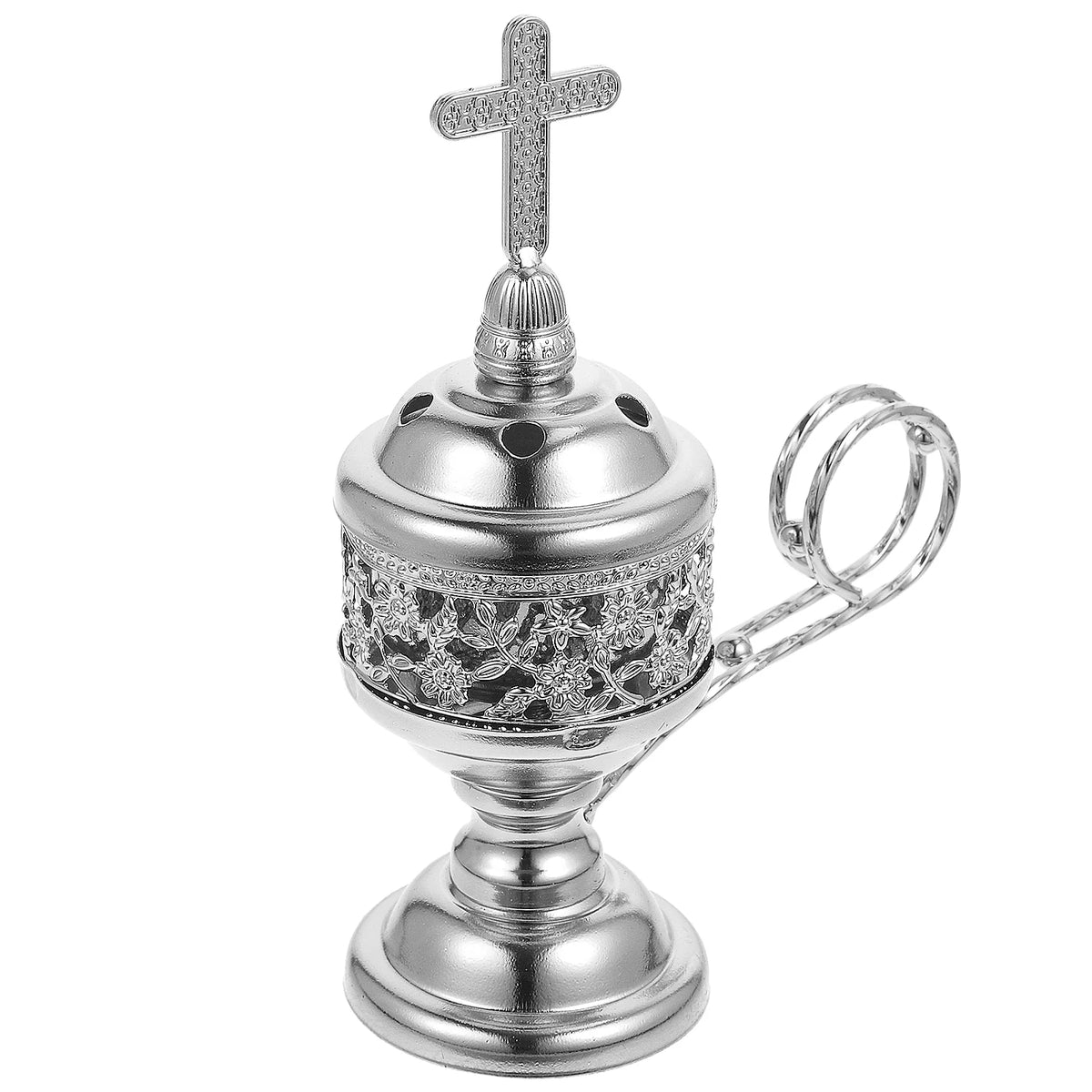 Handcrafted silver Middle Eastern cone incense burner for burning incense cones in decorative spaces, prayer areas, and relaxation routines.