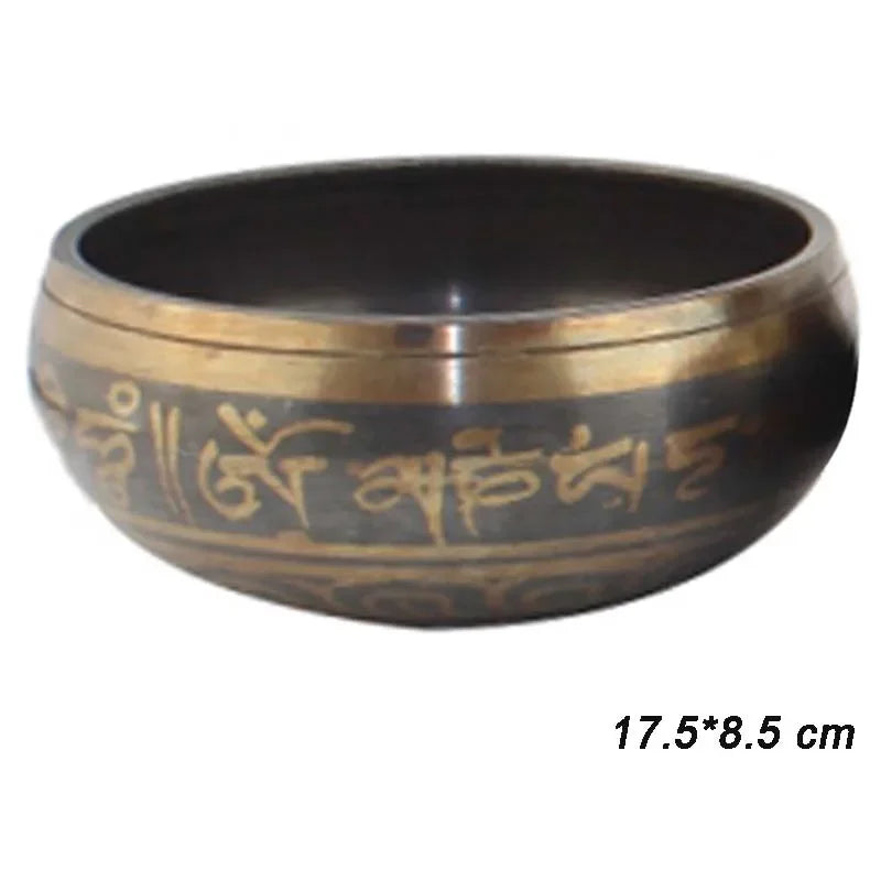 Handcrafted Tibetan Singing Bowl Set with singing bowl and mallet for relaxation, yoga practice, and peaceful meditation routines.