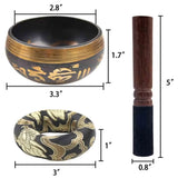 Handmade 8cm Tibetan Singing Bowl with striker for chakra balancing, meditation, and peaceful energy work.