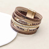 Handmade look bohemian leather heart bracelet for artisan-inspired styling, daily wear, and fashionable accessorizing.