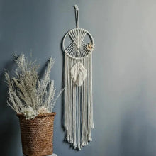 Handmade Macrame Dream Catcher wall hanging for Eid party decor, celebration backdrops, and festive room setup.