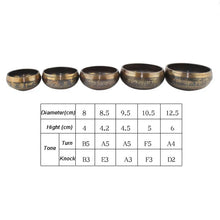 Handmade Meditation Singing Bowl Set with Tibetan sound bowl, wooden mallet, and cushion for relaxation, meditation, and spiritual practice.