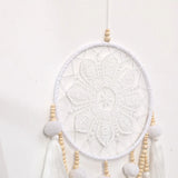 Handmade Nordic Tassel Dreamcatcher chime decor for bedroom wall display, meditation space styling, and cozy interior decoration.