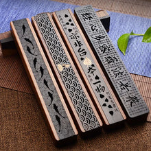 Handmade Retro Black Wooden Incense Burner Box for burning incense sticks and ash collection during meditation and relaxation.