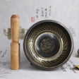 Handmade Tibetan Singing Bowl Set with bowl, mallet, and cushion for meditation, sound healing, and mindfulness practice.