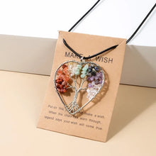 Handmade Tree of Life chakra pendant necklace for energy healing, mindful gifting, and spiritual jewelry use.