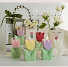 Handmade Tulip Soy Wax Scented Candle flower-shaped candle for home fragrance, decor, and gift use.