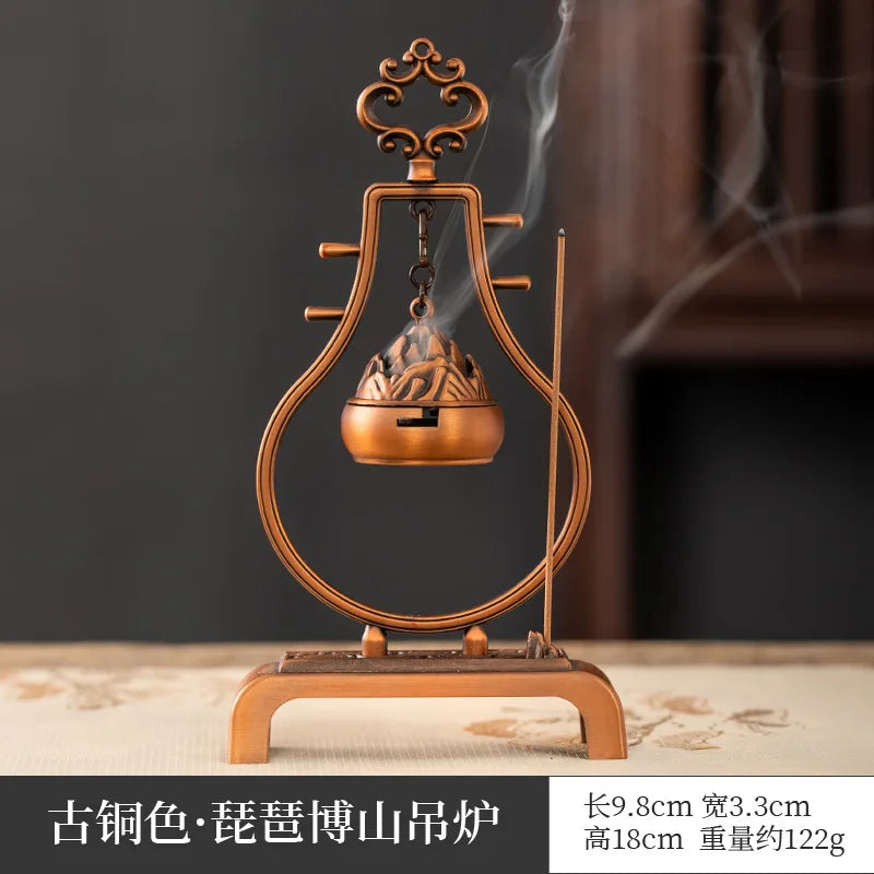 Chinese Hanging Alloy Incense Burner ritual censer for burning incense in prayer, meditation, and ceremonial environments.