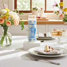 Happy Marriage 7 day white candle for relationship harmony, wedding intentions, and spiritual devotion.