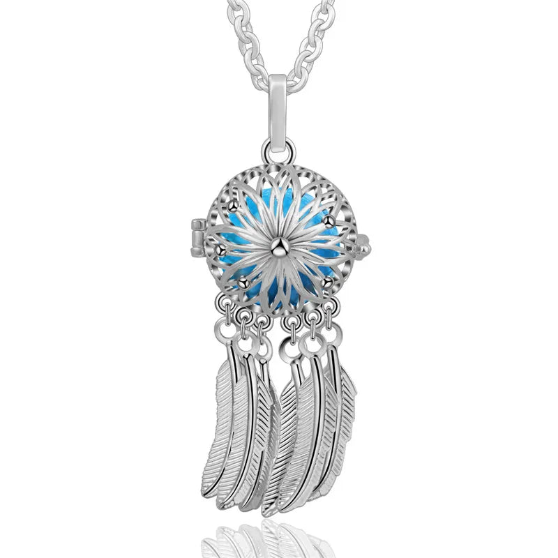 Harmony Bola boho necklace Dreamcatcher pendant for festival wear, relaxed fashion styling, and personal jewelry use.
