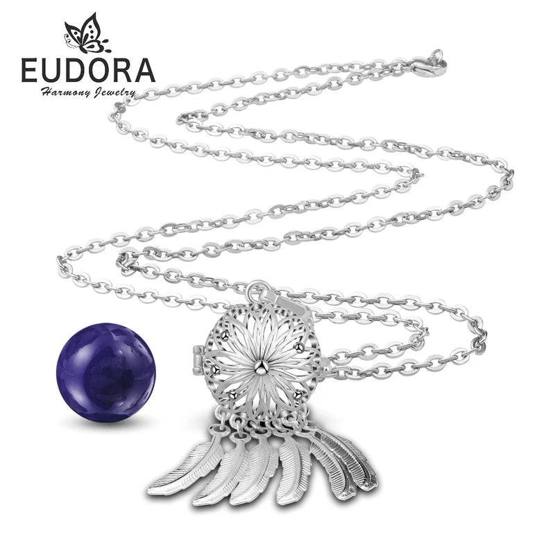 Harmony Bola Dreamcatcher layering pendant necklace for mixing with other jewelry, everyday outfits, and boho fashion wear.