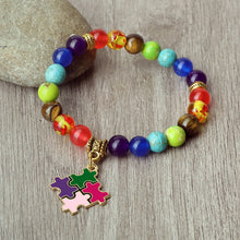 Healing bracelet for autism awareness with chakra beads for spiritual balance, mindful gifting, and supportive everyday use.
