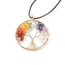 Healing chakra Tree of Life necklace pendant for spiritual balance, meditation, and wellness routines.