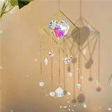 Heart Crystal Rainbow window suncatcher hanging ornament for window display, rainbow light reflection, and room decoration.