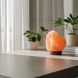 Heart-shaped Himalayan Pink Salt Lamp natural crystal lamp for calming light, meditation spaces, and cozy room décor.