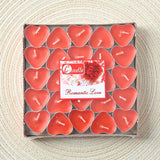 Heart tea light candles in small candle form for anniversary decoration, romantic dinners, and bedroom ambiance.