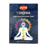 HEM 7 Chakra Jumbo Backflow Incense Cones