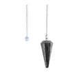 Hematite 6-sided faceted pendulum on a 9-inch chain for dowsing