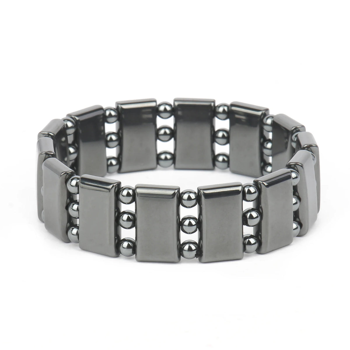 Hematite Therapy Bracelet magnetic unisex wristwear for casual daily use, layered jewelry looks, and versatile accessory styling.