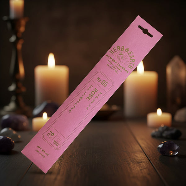 Herb & Earth Rose Bamboo Incense Sticks (Nippon Kodo)