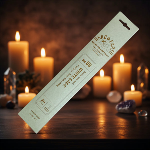 Herb & Earth White Sage Bamboo Incense Sticks (Nippon Kodo)