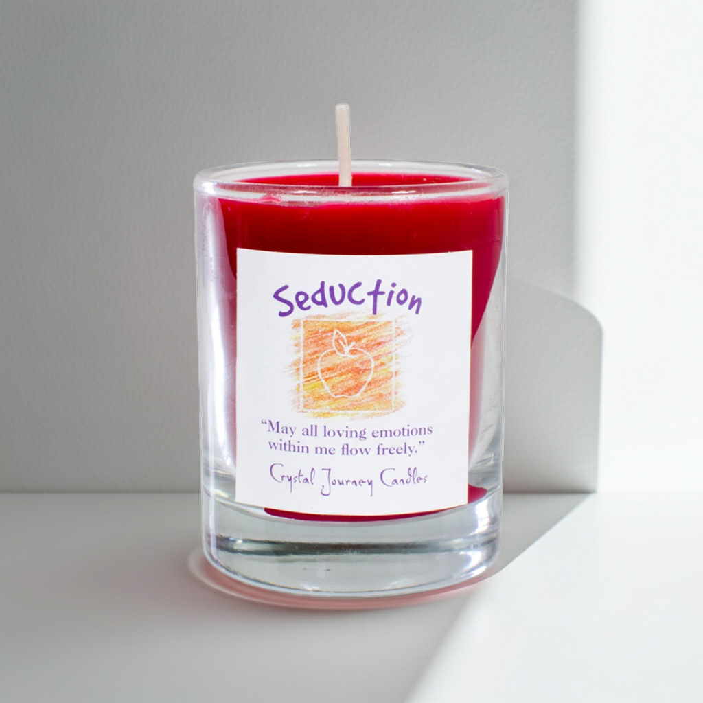 Herbal Filled Soy Votive Candle Seduction candle for romance rituals, mood setting, and intention-focused spiritual practice.