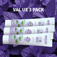 Herbal Mint Toothpaste three-tube value pack for fluoride-free daily oral care and plaque removal.