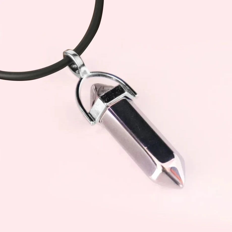 Hexagonal healing crystal necklace pendant for meditation styling, spiritual use, and everyday jewelry wear.