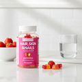 High Potency Biotin Gummies chewable supplement for hair growth support, skin care, and nail strength.