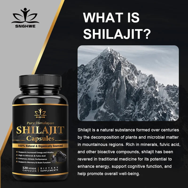 Himalaya Shilajit capsules bottle for daily vitality routines and energy-focused supplement use.