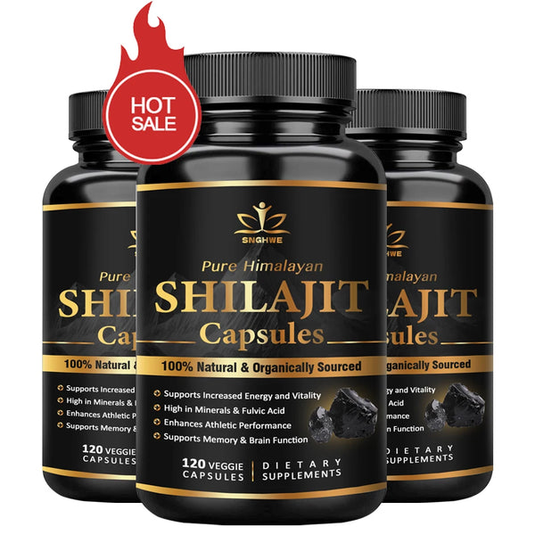 Himalaya Shilajit capsules bottle for energy and vitality support in a daily wellness routine.