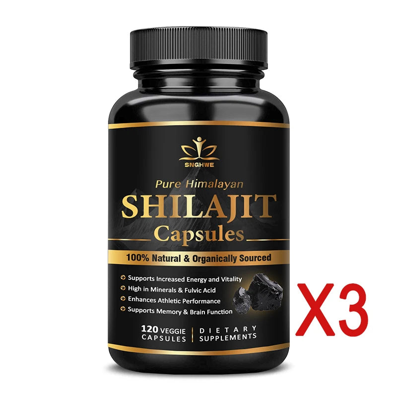 Himalaya Shilajit supplement capsules bottle for active lifestyle support and daily energy supplementation.