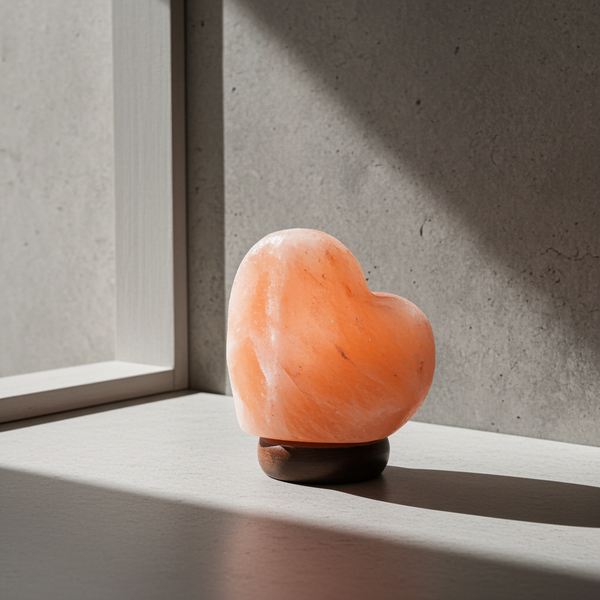 Himalayan Pink Salt Lamp love heart shape crystal lamp for warm ambient lighting, bedroom décor, and relaxing home use.