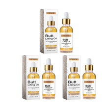 Hip firming oil bottle for buttock massage, nourishing moisture care, and smooth body skin use.