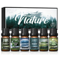 HIQILI Nature-Themed Fragrance Oils Set of 6 for ultrasonic diffusers, candle making, and natural home scenting.