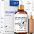 HIQILI Sandalwood Essential Oil 100ML bottle for aromatherapy, diffuser use, and relaxation.