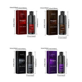 Hoegoa Herbal Hair Dye Shampoo bottle and box dimensions on white background.
