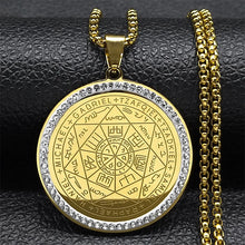 Holy Seven Archangels necklace with medal charm for religious devotion, spiritual protection, and prayer use.