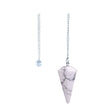 Howlite 6-sided faceted pendulum on a 9-inch chain for dowsing