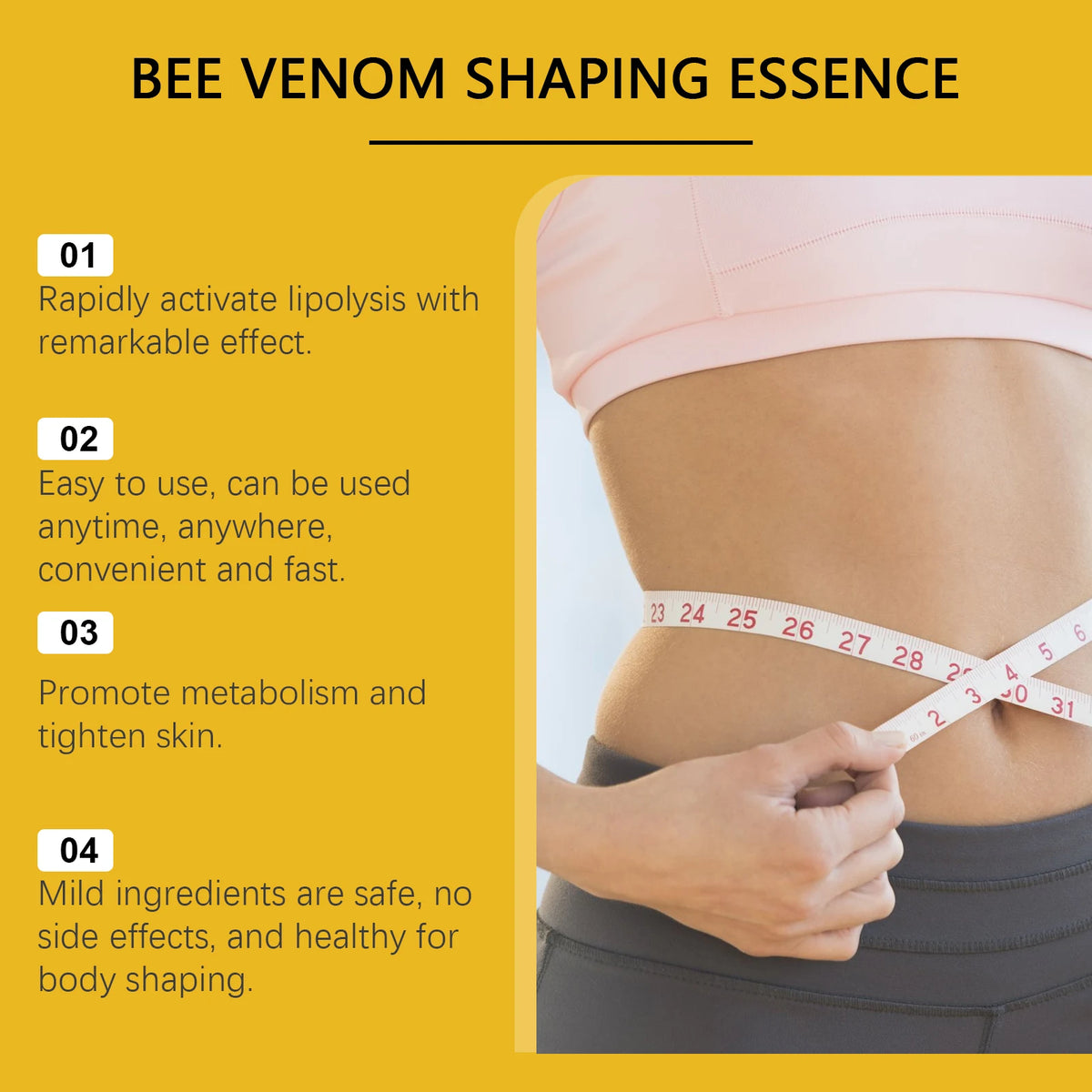 Hoygi Bee Venom Shaping Oil for body massage, firming skin, lifting appearance, and supporting daily body-toning care.