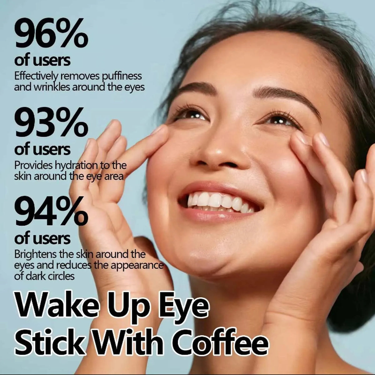 Hoygi moisturizing Snail Collagen Eye Cream Stick for reducing eye bags, refreshing tired eyes, and daily skincare use.