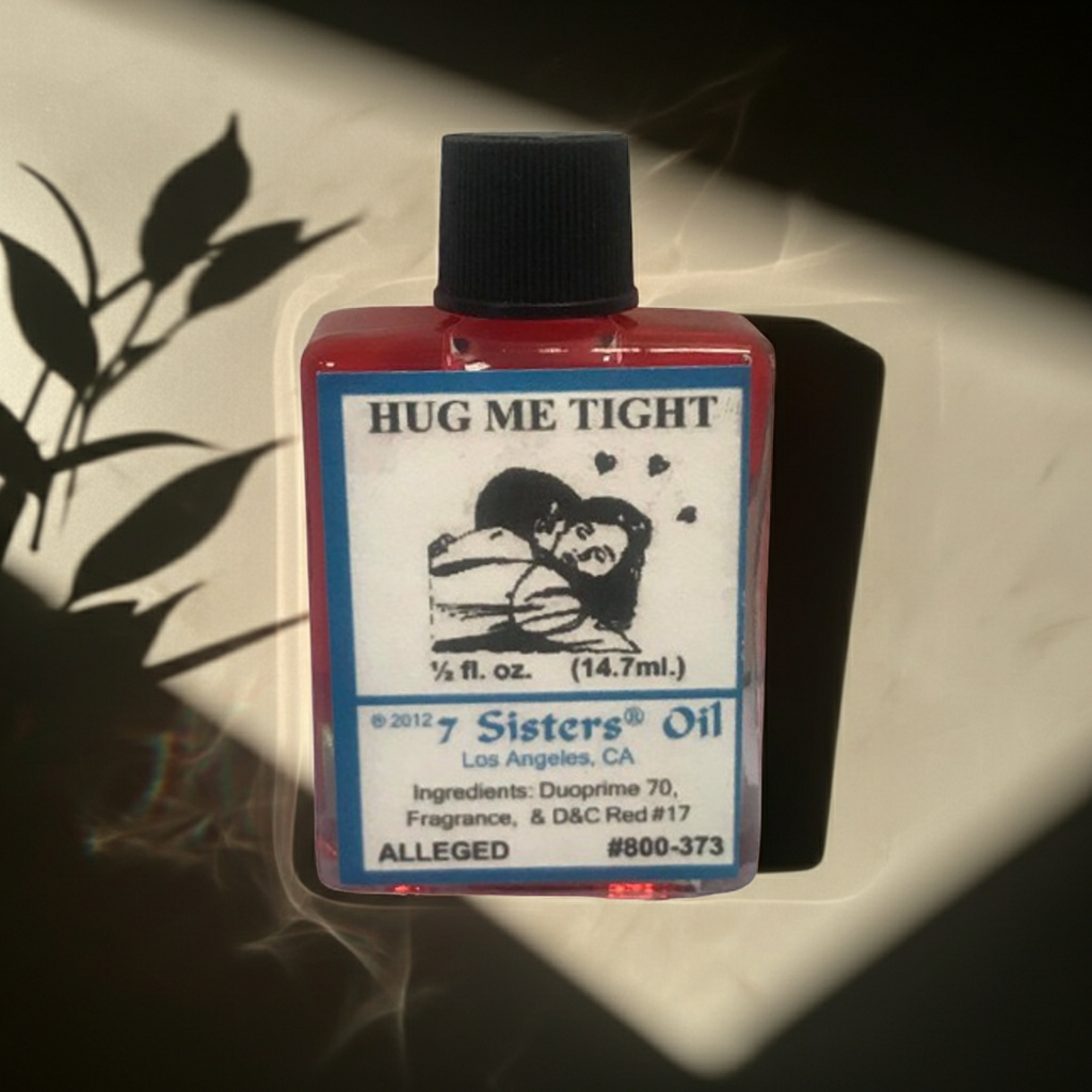 Hug Me Tight Wish Oil ritual oil bottle for candle dressing, love rituals, and attraction-focused spiritual practice.