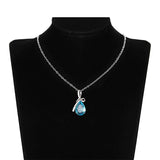 Huitan blue stone zirconia pendant necklace for women with a polished pendant for casual fashion, formal looks, and gift giving.