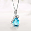 Huitan blue zirconia pendant necklace with chain for everyday wear, special occasions, and elegant styling.