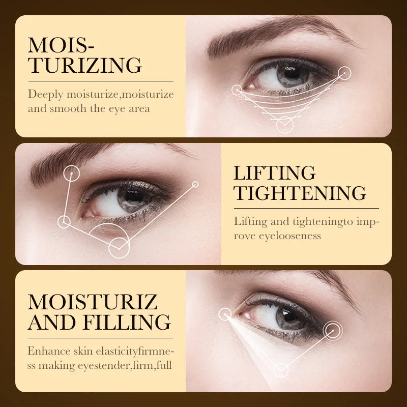 Hyaluronic Acid eye cream for minimizing dark circles, soothing puffiness, and moisturizing the eye area.