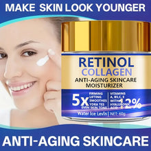Retinol & Collagen facial cream jar with hyaluronic acid for deep hydration, skin-plumping care, and anti-aging support.