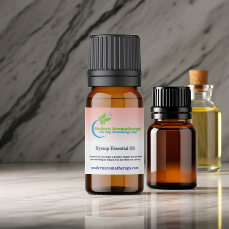 Hyssop oil dropper bottle for aroma use, diffuser applications, and custom essential oil blending.