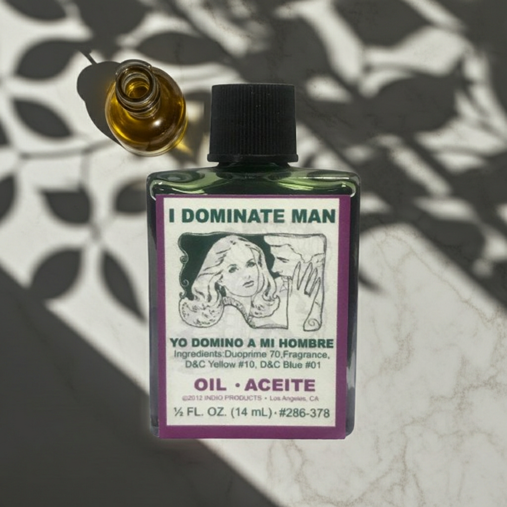 I Dominate Man Wish Oil dominating oil bottle for focus, manifestation, and personal ritual application.